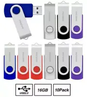 (10 Pack) Digiocean 16GB USB 2.0 Flash Memory Stick Drive Swivel Thumb Drives