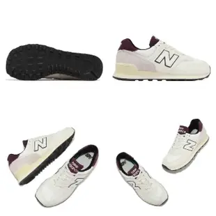 【NEW BALANCE】休閒鞋 574 男鞋 女鞋 白 紅 麂皮 復古 經典 NB 紐巴倫(U574YR2-D)