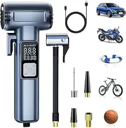 oolong Portable Tyre Inflator 150PSI, 4000mAh Cordless Air Compressor with Digital Pressure Gauge, Fast Inflate for Bike, Car, Motorcycle, Emergency LED Light, Safety Hammer, Seat Belt Cutter