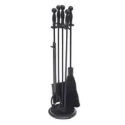 Achla Designs Fireplace Accessories 5-Piece Black Chelmsford Fireplace Tool Set