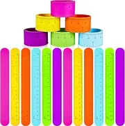 24 Pieces Ruler Slap Bracelets for Kids Wrist Slap Ruler Bracelet Colorful Wristband for Kids Classroom School Prize Party Favors, One Size, silica gel