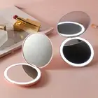 Round LED Pocket Mirror Portable Foldable Mini LED Lighted Pocket Makeup Mir WPD