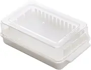 iplusmile Butter Storage Box with Cutter Butter Keeper Container for Refrigerator Easy to Use Cheese and Butter Cutting Box Simple Design for Kitchen Convenience