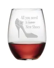 Susquehanna Glass Set of Four 21oz New Shoes Stemless Red Wine Glasses
