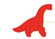 SILI POPS red DINO PUSH POP PULL IT FIDGET TOY