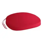 Canvas Tie Back Cross Back Chair and Bar Stool Seat Cushion in Sweet Red Linen