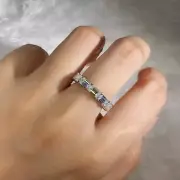 White Diamond 2.10 Ct Baguette Cut Engagement Wedding Ring 925 Sterling Silver