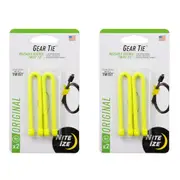 8pc Nite Ize 6in Rubber Gear Tie Reusable Wire Twist Cable Organiser Pack Yellow