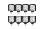 LIGHTFOX 4inch 80W LED Work Lights Square Flood Beam 8PCS