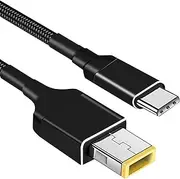 tunghey USB C to Slim Tip Laptop Charging Cable Adapter Male Type C to Square Converter 100W PD Power Charger Supply Extension Cord for Yoga IDE-apad Legion T470s T470 T460s T450s 1.8M