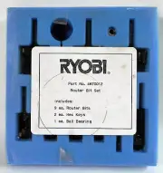 Ryobi "Router Bit Set" 4670012, 9 Bits Coated 1/4" Straight, 2 Hexes, Tray, New