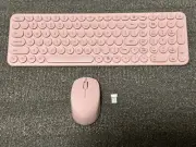 Round Keycap Keyboard & Mouse Bluetooth Combo Wireless Mechanical LIGHT PINK