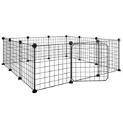Pet Playpen Enclosure Cage Panel Puppy Fence Play Pen Foldable Metal with Door