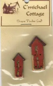 Rustic Birdhouses Wood Buttons 40mm 30mm