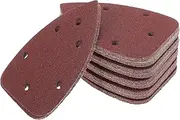 X AUTOHAUX Mouse Sander Sandpaper Mouse Hook and Loop Sander Pads 5.51Inch x 3.86Inch Red 50 Pcs P60 Triangular Backed with Velvet