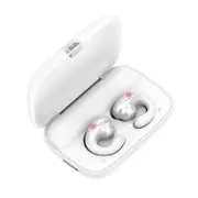 S19 TWS Hanging Ear Bone Conduction bluetooth 5.0 Sports Handsfree Earphone Headphones WHITE COLOR