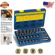 Professional 36-Piece Screw & Bolt Extractor Kit - Easy to Use and Portable