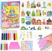 40 Pieces Rainbow Scratch Art Set, DIY Scratch Art for Children, 24 Scratch Pictures for Children, with 8 Colours, 6 Watercolour Pencils with 1 Stencil, Boys Girls Scratch Paper Set for Drawing and