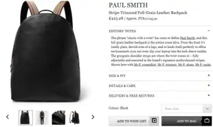 Paul Smith Signature條紋揹帶後背包