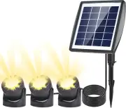 LED Solar Spotlights Waterproof Solar Powered Garden Pond Light Warm White Lawn