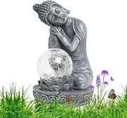 Buddha Statue - Waterproof Solar Outdoor Garden Statues | Figurine Lights for Yoga Family Offices Friends Patio Festival Courtyard Yard Home