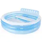 Intex Swim Center Round Inflatable Above Ground Family Lounge Outdoor Pool, Blue