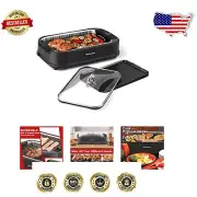 Compact 1500W Smokeless Indoor Grill - Dishwasher Safe with Turbo Smoke Control
