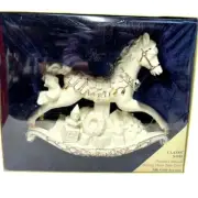 Classic Noel Porcelain Musical Rocking Horse with 24k Accents-New in Box!