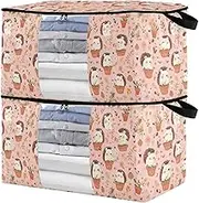 sanluoli 60L 2 Pack Under Bed Boot Storage with Reinforced Handles, clear window Bedding Organizer Storage For Closet