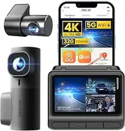 DDPAI 4K 3 Channel Dash Cam, up to 15MB/s 5GHz WiFi6 Build-in GPS, 4K+2K+1080P Triple Car Camera, 32G eMMC D²Save Support 512GB, 3" IPS, Super AI-ISP Night Vision, WDR, ADAS, AOV 20 Days Parking Mode
