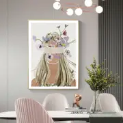 Botanical Abstract Face Canvas Wall Art