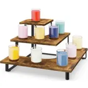 3 Tier Wooden Retail Display Shelves, Portable Display Rack for Retail Corner
