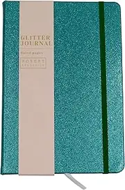 A5 Cased Glitter Notebook - Bright Turquoise