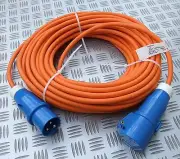 25M 1.5mm sq STD DUTY hivis orange MAINS HOOK-UP LEAD CAMPER MOTORHOME CARAVAN