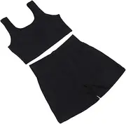 [Yardenfun] Activewear Set for Women Yoga Clothes Vest Shorts Workout Women's Activewear Fitness Vest Pants Black XL