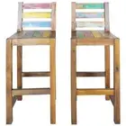 2x Solid Reclaimed Boat Wood Bar Stools Kitchen Dining Chairs Seat vidaXL