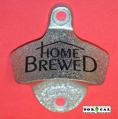 "HOME BREWED" Cast Zinc Metal Wall Mount BEER BOTTLE OPENER Soda Pop STARR X