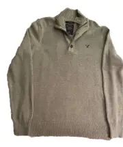 American Eagle Outfitters LONG SLEEVE Quarter zip Pullover with Buttons Mens Lg
