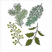 Christmas Tree Branches Leaves Metal Cutting Dies for Card Making, Paper Embossing Die-Cuts Kit Storage Pockets Supplies, Scrapbooking Stencils