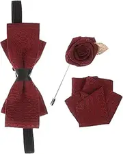 [TOGEVAL] Mens Costume Accessories Suits for Men Handkerchief Men's Suits Clothes Pins Tuxedo Shirt Brooch Groom Costume Accessories Bow Ties for Men Groom Bow Tie Fabric Black
