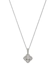 Bloomingdale's Fine Collection Diamond Clover Pendant Necklace in 14K White Gold, 0.50 ct. t. w