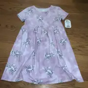 WONDER NATION Lavender Purple UNICORN PEGASUS Dress Girls M 7 8 NWT ❤️tb114