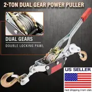 2-Ton Come Along Winch Power Puller, Heavy-Duty Dual Gear Hand Hoist Cable