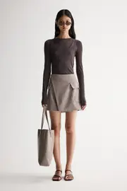 Linden Mini Skirt Granite Size 6 | Elka Collective