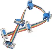 uxcell IDC Rainbow Wire Flat Ribbon Cable DB9 13.8 Inch Length 2.54mm Pitch Breadboard Jumper Wires RS485 RS232 Extension Cable for Electronic Projects Multi-Port Parallel Hub