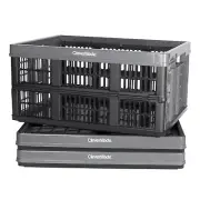 Collapsible Utility Crate, Stone, 3PK - 45L (11 Gal) Collapsible Storage Bins...