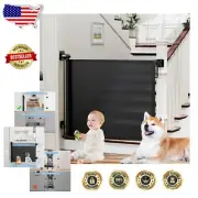 Expandable Retractable Dog Gate for Stairs - 34" Tall, 54" Wide Safety Solution