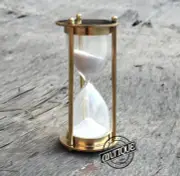 Christmas Brass Small Glass Sand Timer Shiny Hourglass Game Toy Desk 1 minute