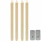 Luminara Flameless Moving Wick Tapers Candles LED Remote Candle Set of 4 Ivory