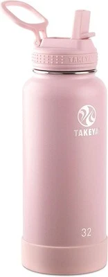 Insulated Stainless Steel Water Bottle with Straw Lid, 32 oz, Blush